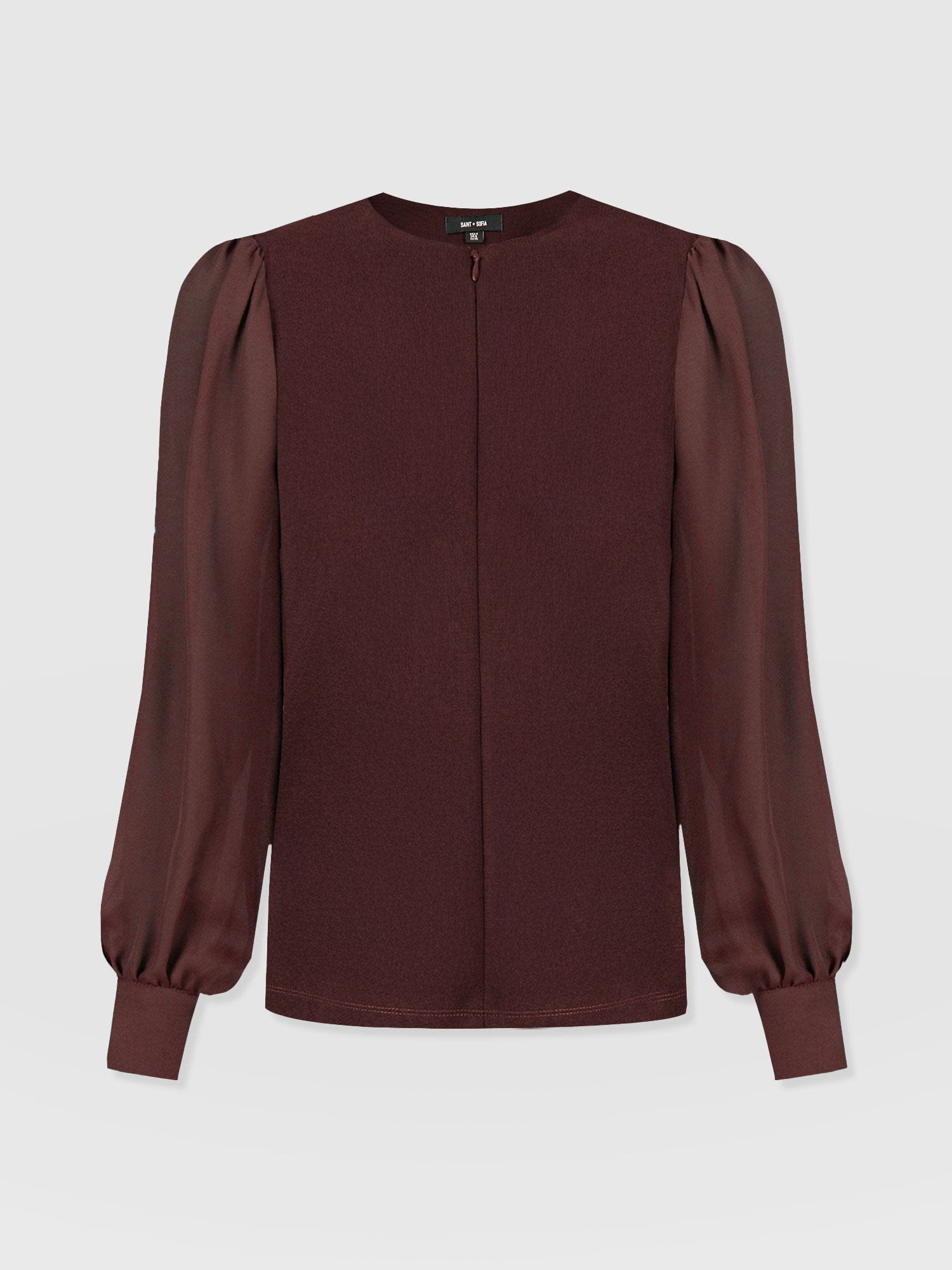 Esme Zip Up Top - Maroon - Women's T-shirts | Saint + Sofia® USA